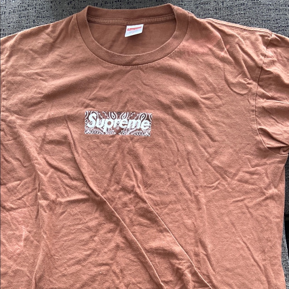 Supreme Brown Short Sleeve Tee Casual Style